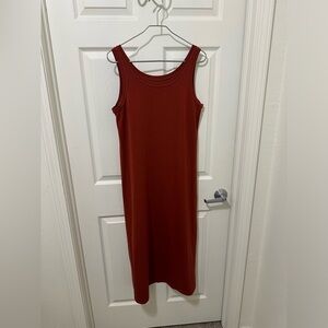 Eileen Fisher Sleeveless Orange Maxi Dress